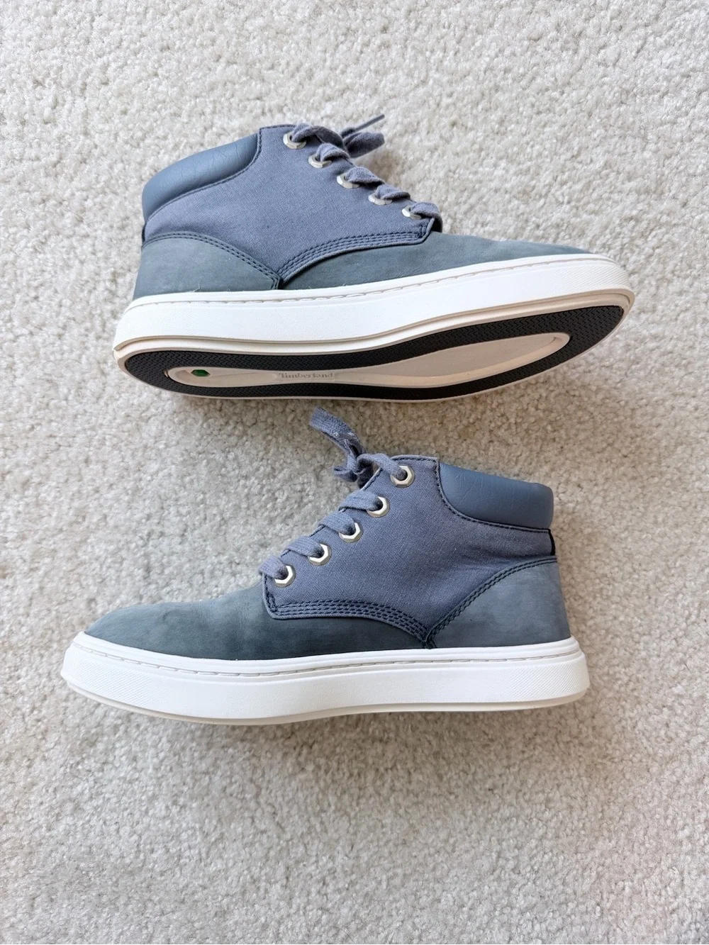 Timberland Bria Platform Sneakers Womens 6.5 Blue Leather Lace Up Casual Shoes